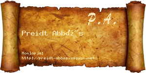 Preidt Abbás névjegykártya